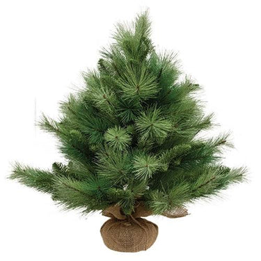 River Valley Mixed Pine Tree w Burlap Base 28 - The Fox Decor